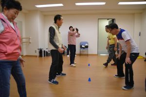 カラーコーン対決の様子