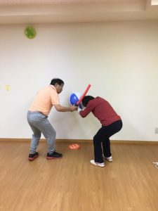 夫婦対決の様子